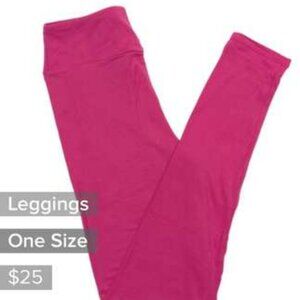 LuLaRoe Solid Pink Leggings - Brand New SEALED OS